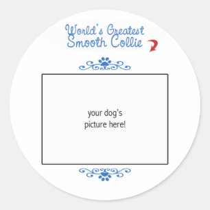 Benutzerdefiniertes Foto! Weltbest Smooth Collie Runder Aufkleber