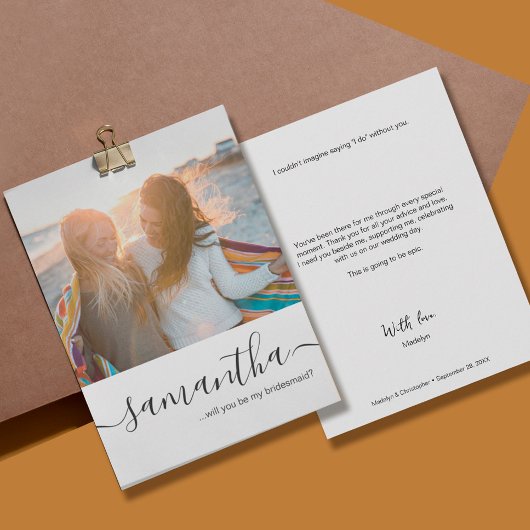 Benutzerdefiniertes Foto Werden Sie mein Vorschlag Einladung