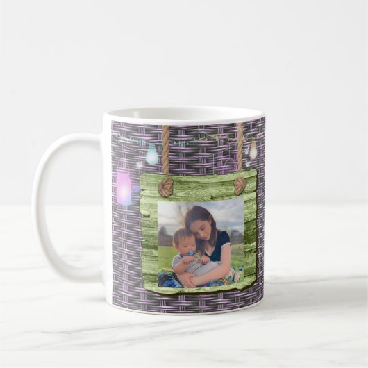 Benutzerdefiniertes Foto Wicker Fairy Jar String L Kaffeetasse (Links)