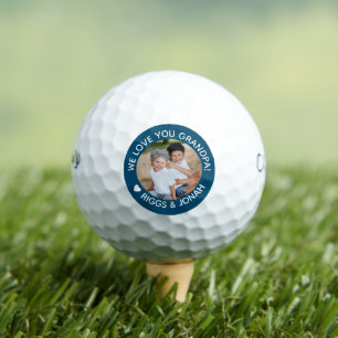 Benutzerdefiniertes Foto Wir lieben dich Opa Vater Golfball