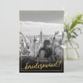 Benutzerdefiniertes Foto wird meine Bridesmaid sei Einladung (Stehend Vorderseite)