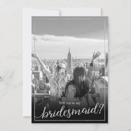 Benutzerdefiniertes Foto wird meine Bridesmaid sei Einladung (Vorderseite)