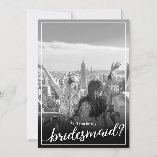 Benutzerdefiniertes Foto wird meine Bridesmaid sei Einladung (Vorderseite)