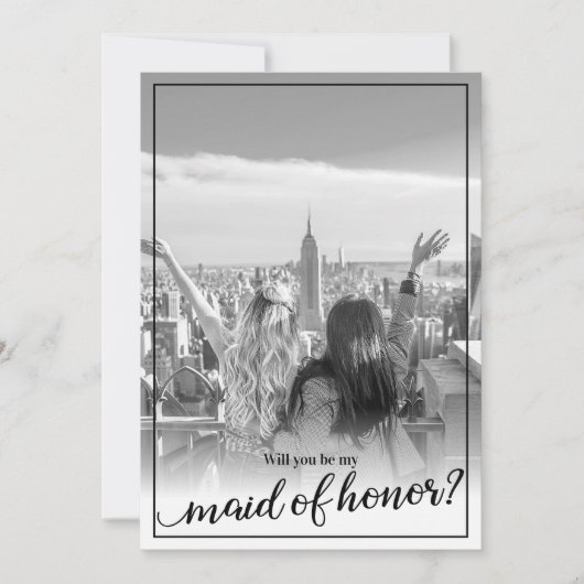 Benutzerdefiniertes Foto wird meine Trauzeugin sei Einladung (Vorderseite)