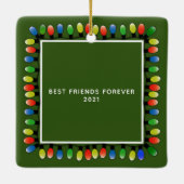 Benutzerdefiniertes Foto Xmas Leuchten Rückmeldung Keramikornament (Rückseite)