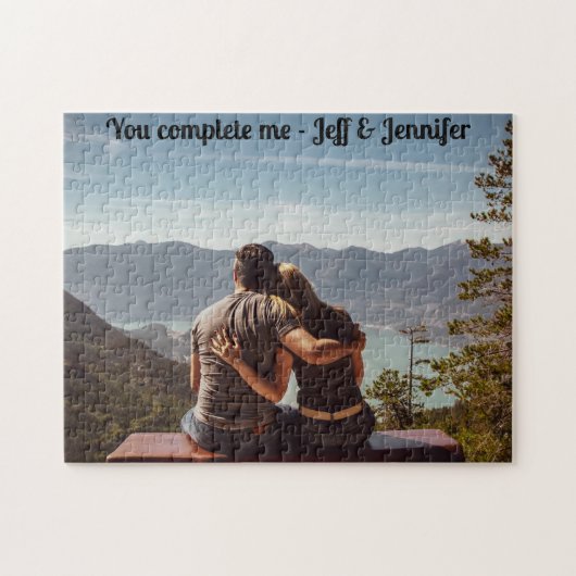 Benutzerdefiniertes Foto "You Complete Me" Puzzle (Horizontal)