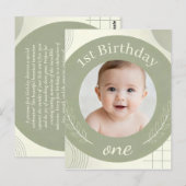 Benutzerdefiniertes Foto zum 1. Geburtstag - Perso Postkarte (Vorne/Hinten)