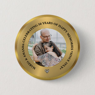 Benutzerdefiniertes Foto zum 50. Hochzeitstag Button
