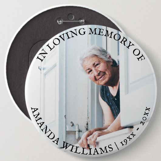 Benutzerdefiniertes Foto zur Beerdigung von Text Button (Vorne & Hinten)