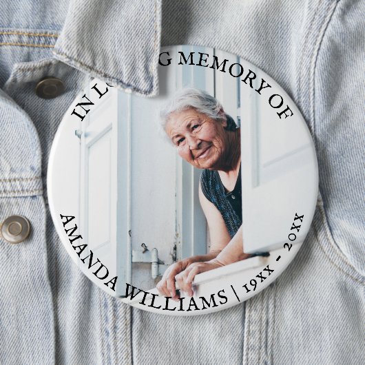 Benutzerdefiniertes Foto zur Beerdigung von Text Button (Beispiel)