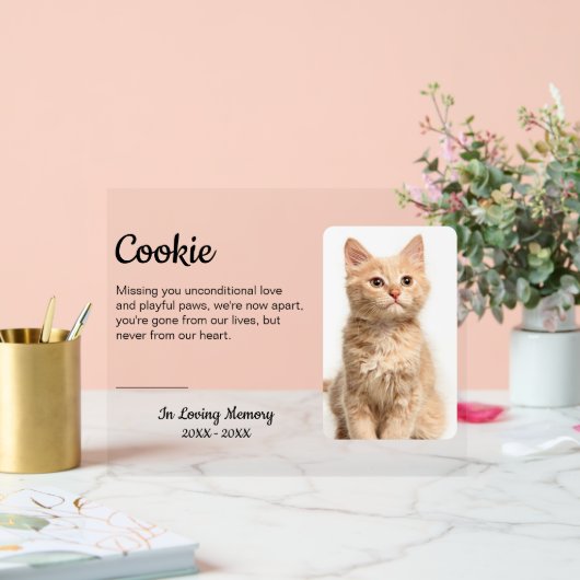 Benutzerdefiniertes Foto zur Erinnerung an Hunde K Acrylschild (Hochzeit)