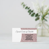 Benutzerdefiniertes Foto Zurück Beruflich rosa Gli Visitenkarte (Stehend Vorderseite)