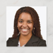 Benutzerdefiniertes Foto Zurück Lila Glitzer QR-Co Quadratische Visitenkarte (Rückseite)