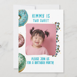 Benutzerdefiniertes Foto Zwei Niedliche 2. Geburts Einladung