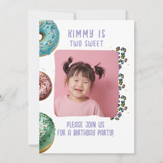 Benutzerdefiniertes Foto Zwei Niedliche 2. Geburts Einladung