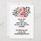 Benutzerdefiniertes Foto Zwei Niedliche 2. Geburts Einladung (Rückseite)