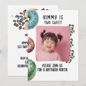 Benutzerdefiniertes Foto Zwei Niedliche 2. Geburts Einladung (Vorne/Hinten)