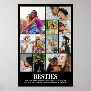 Benutzerdefiniertes Fotocollagenraster 10 Bilder 1 Poster