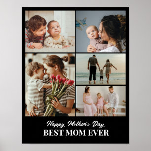 Benutzerdefiniertes Fotocollagenraster 5 Bilder 11 Poster