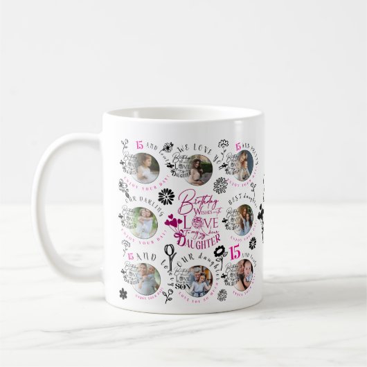 Benutzerdefiniertes Fotodesign zum Geburtstag der Kaffeetasse (Links)