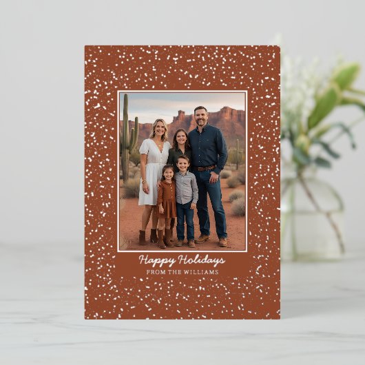 Benutzerdefiniertes Foulfeskartentelefon Folien Feiertagskarte (Stehend vorne)