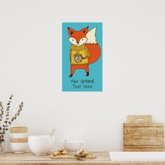 Benutzerdefiniertes Fox-Illustrations-Poster Poster (Küche)