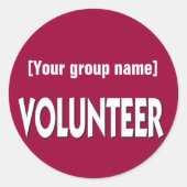 Benutzerdefiniertes Freiwilligenprogramm Runder Aufkleber (Vorderseite)