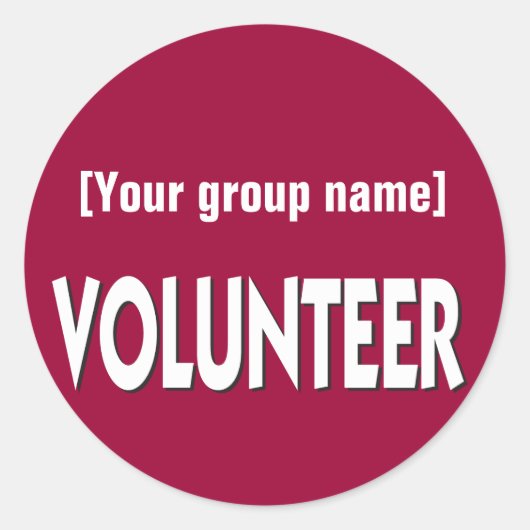 Benutzerdefiniertes Freiwilligenprogramm Runder Aufkleber (Vorderseite)