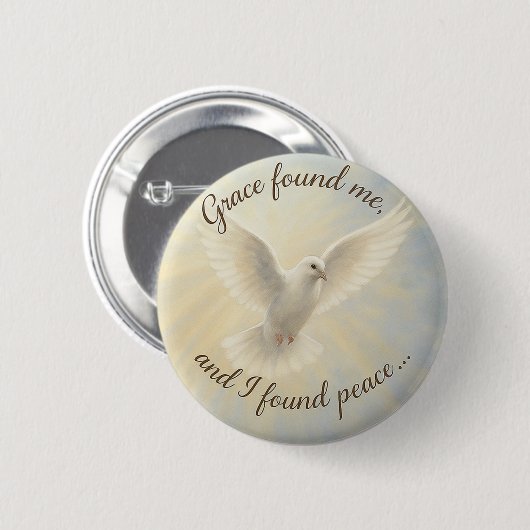 Benutzerdefiniertes Friedens-Tauben-Button-Design. Button (Vorne & Hinten)