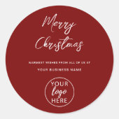 Benutzerdefiniertes Frohe Weihnachten Firmenlogo Runder Aufkleber (Vorderseite)