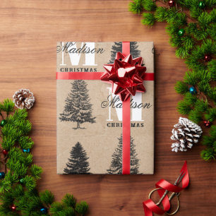 Benutzerdefiniertes Frohe Weihnachten Kraft Vintag Geschenkpapier