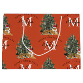 Benutzerdefiniertes Frohe Weihnachten Monogramm Ti Große Geschenktüte (Vorderseite)