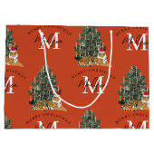 Benutzerdefiniertes Frohe Weihnachten Monogramm Ti Große Geschenktüte (Rückseite)