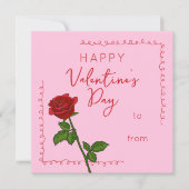 Benutzerdefiniertes Frohes Valentinstag Rose Quadr Feiertagskarte (Vorderseite)