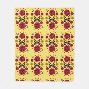 Benutzerdefiniertes Frühlings-Schmetterling-Blumen Fleecedecke
