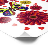 Benutzerdefiniertes Frühlings-Schmetterling-Blumen Fotodruck (Ecke)