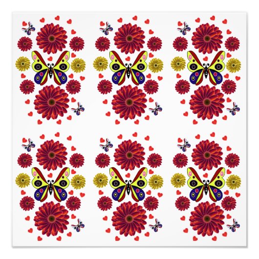 Benutzerdefiniertes Frühlings-Schmetterling-Blumen Fotodruck (Vorne)