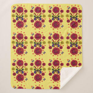 Benutzerdefiniertes Frühlings-Schmetterling-Blumen Sherpadecke