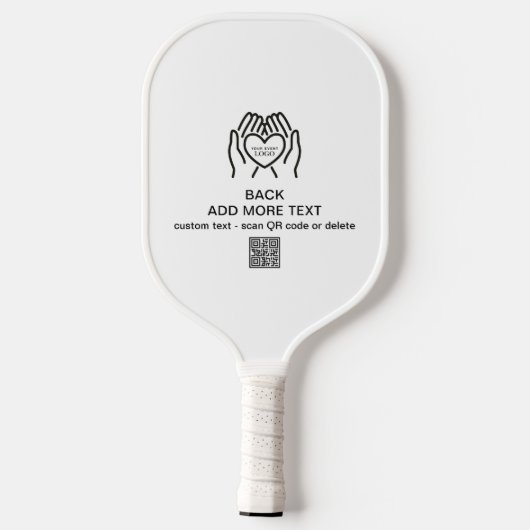 Benutzerdefiniertes Fundraiser-Logo, QR-Code, Wohl Pickleball Schläger (Rückseite)