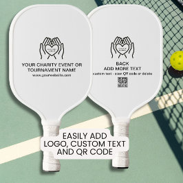 Benutzerdefiniertes Fundraiser-Logo, QR-Code, Wohl Pickleball Schläger