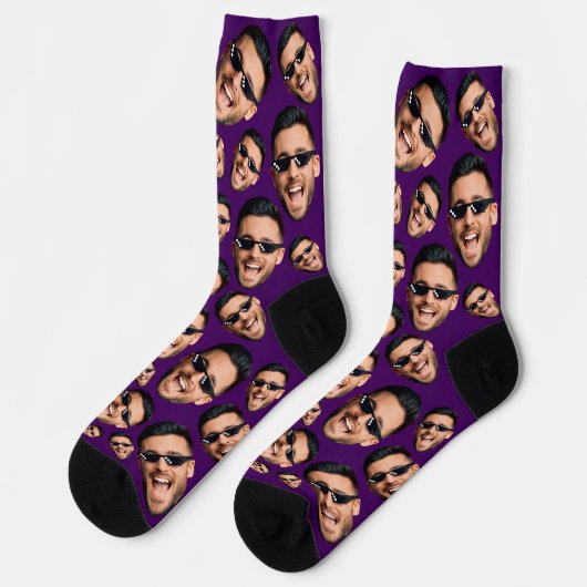 Benutzerdefiniertes Funny Face Foto All Over Print Socken (Linkes Detail)