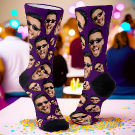 Benutzerdefiniertes Funny Face Foto All Over Print Socken