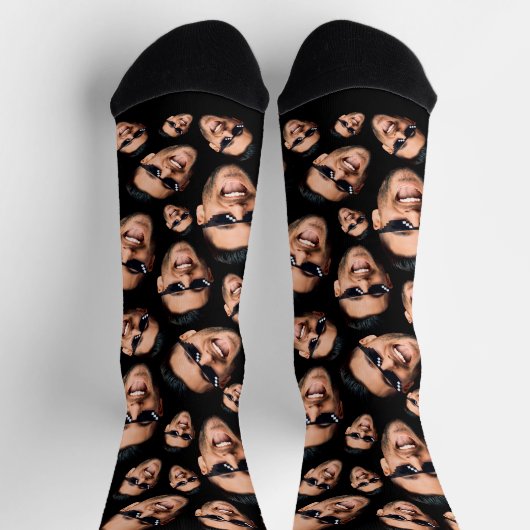 Benutzerdefiniertes Funny Funny Face Foto überall  Socken (Oben)