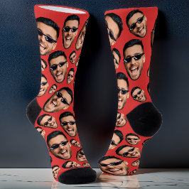 Benutzerdefiniertes Funny Funny Face Foto überall  Socken
