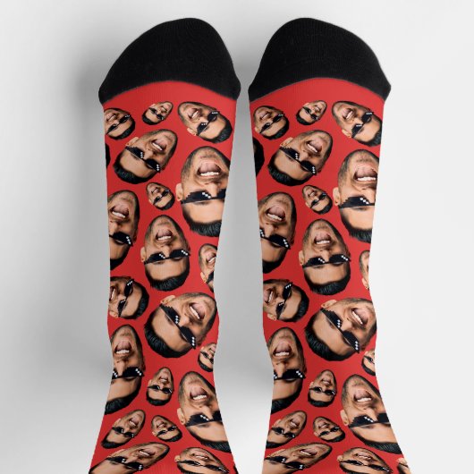 Benutzerdefiniertes Funny Funny Face Foto überall Socken (Oben)