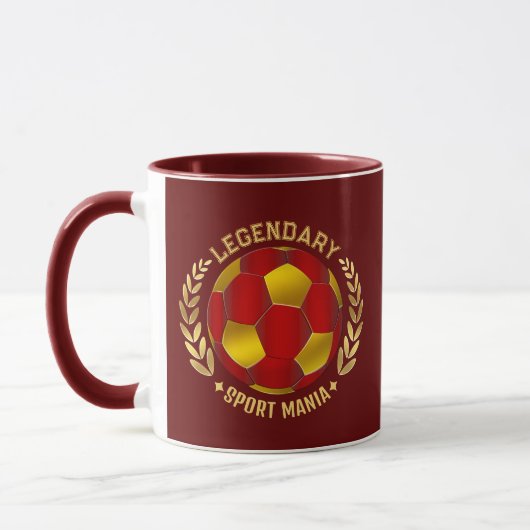 Benutzerdefiniertes Fußball-Logo für Männer Tasse (Links)