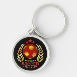 Benutzerdefiniertes Fußball-Logo   Geburtstagsgesc Schlüsselanhänger