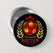 Benutzerdefiniertes Fußball-Logo mit Namen Button (Vorne & Hinten)