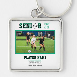 Benutzerdefiniertes Fußball-Senior-Night-Foto Schlüsselanhänger