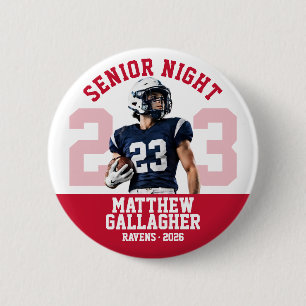 Benutzerdefiniertes Fußball-Senior-Night-Spielerfo Button
